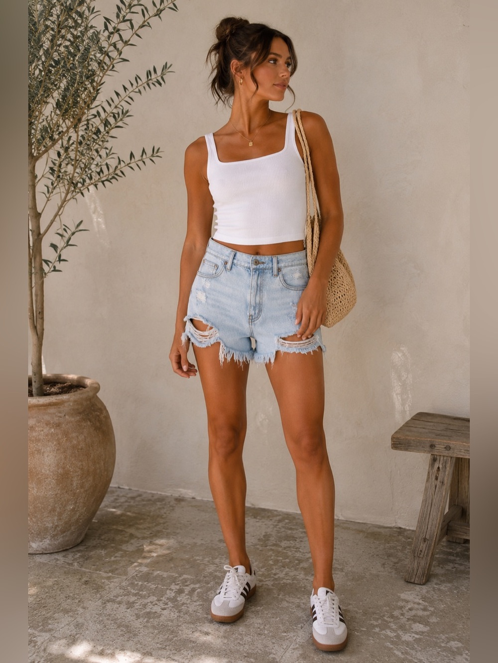 Pistola Distressed Denim Cutoff Shorts Light Wash Raw Hem Size 28 Festival